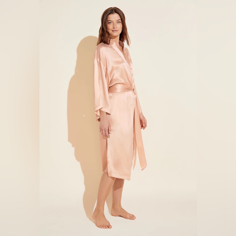 Inez Washable Silk Robe Limited Edition Gold Rose XS